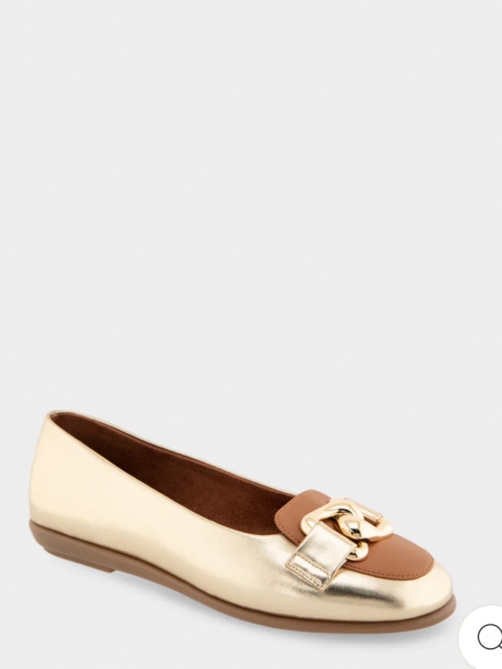 NWOT Aerosoles Gold Ballet Flats Wide
